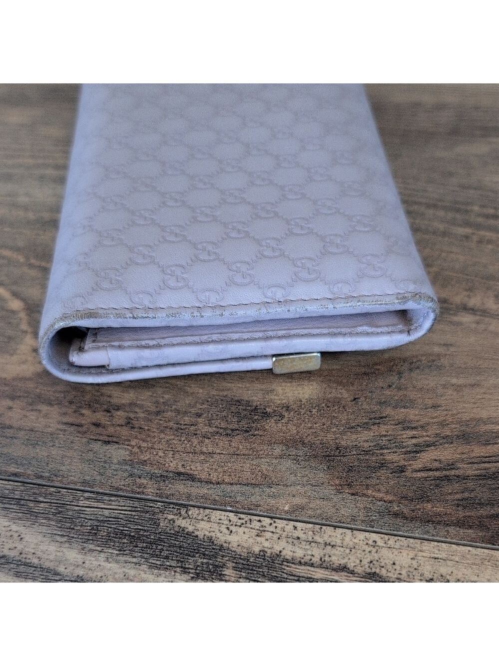Gucci Micro Guccissima Lavender Italian Leather Vintage Continental Long Wallet - Picture 4 of 14